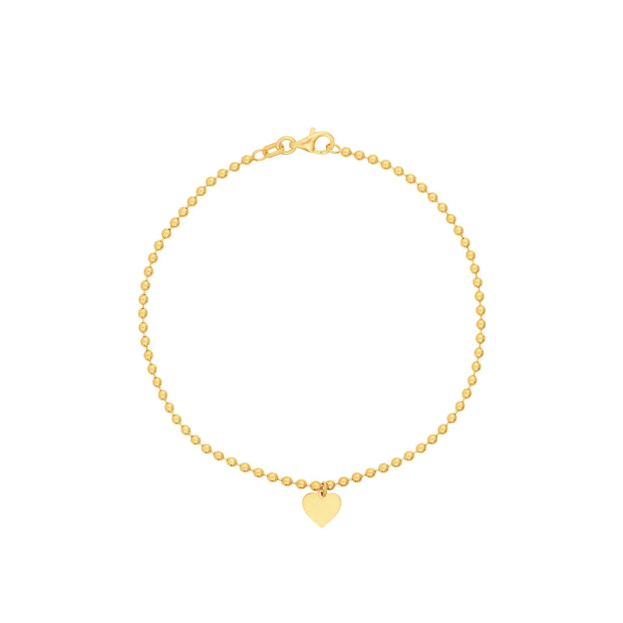 14k gold heart bracelet