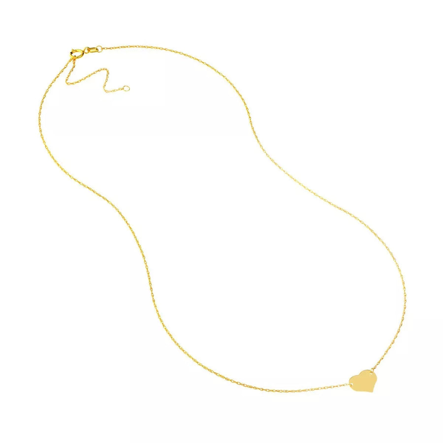 14k solid gold heart necklace