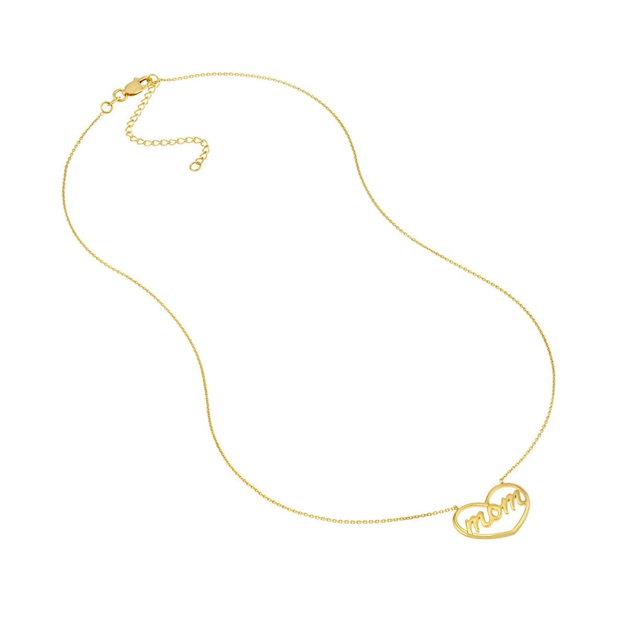 14k solid gold open heart necklace