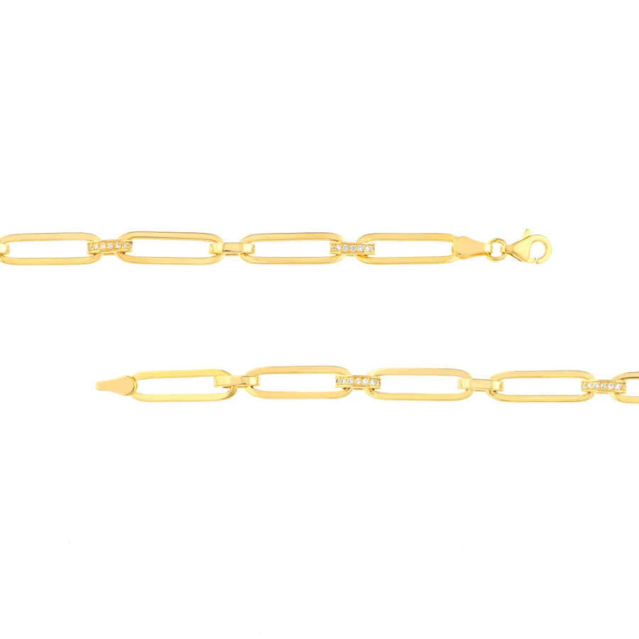 14k gold paperclip bracelet