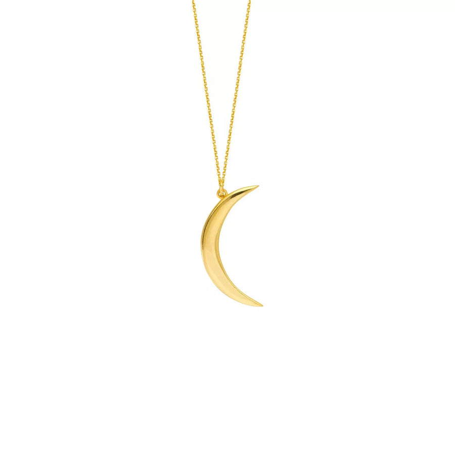 yellow gold moon necklace