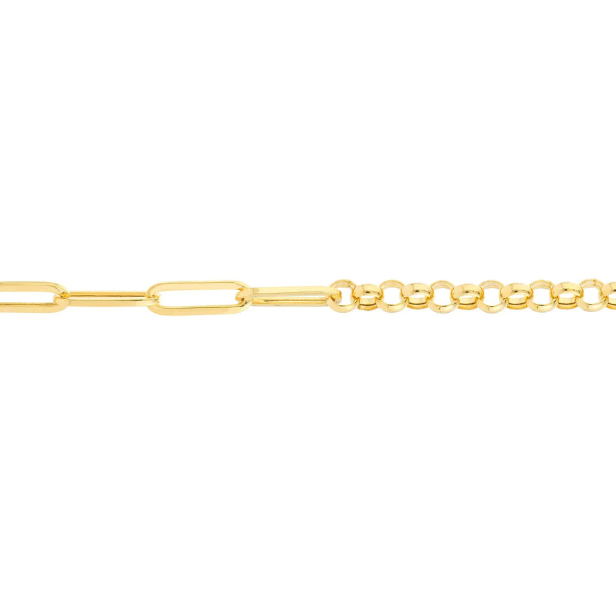 14k gold paperclip chain bracelet