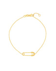 14k gold safety pin bracelet