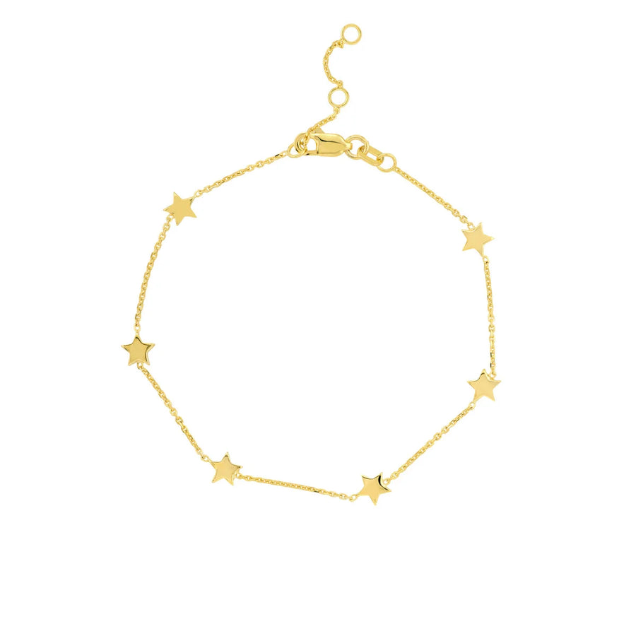 14k gold star bracelet