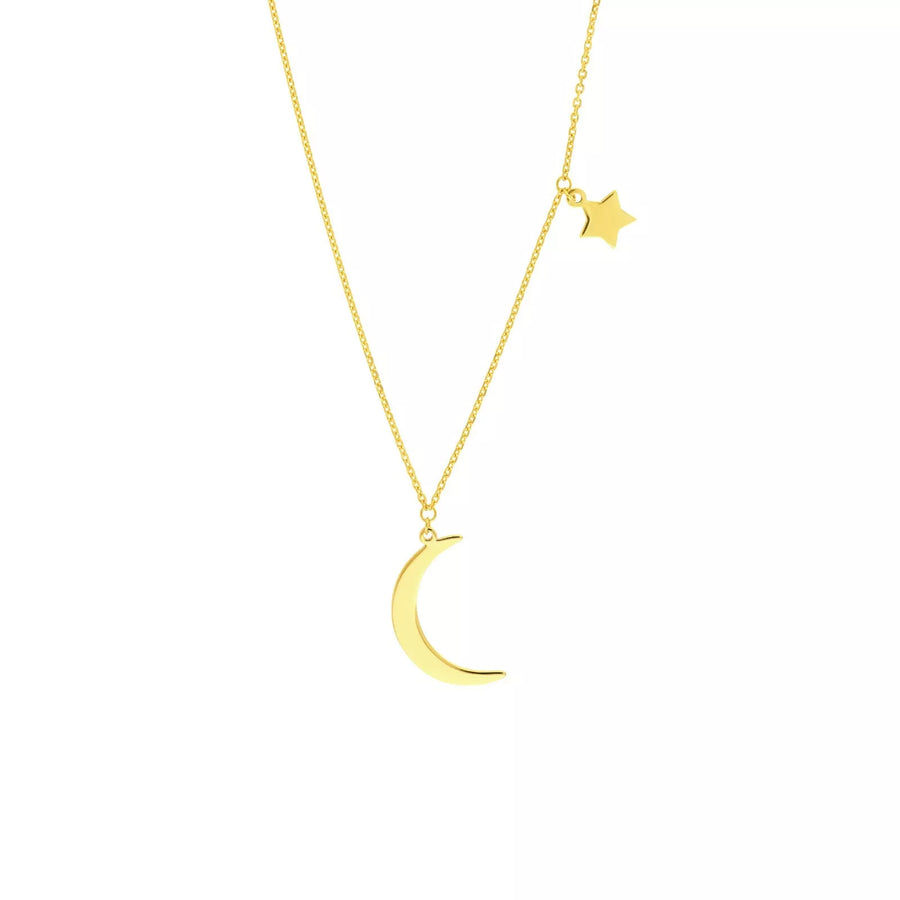 gold moon necklace