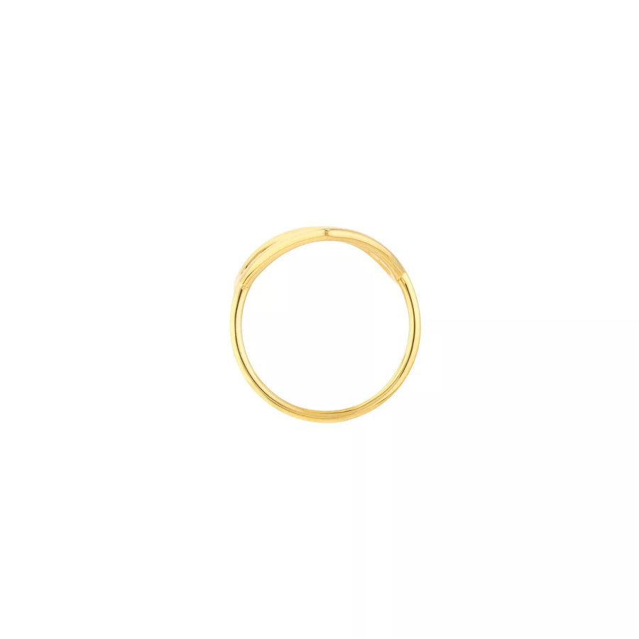 14K Yellow Solid Gold Heart Ring – Elegant Gold Statement Ring for Her
