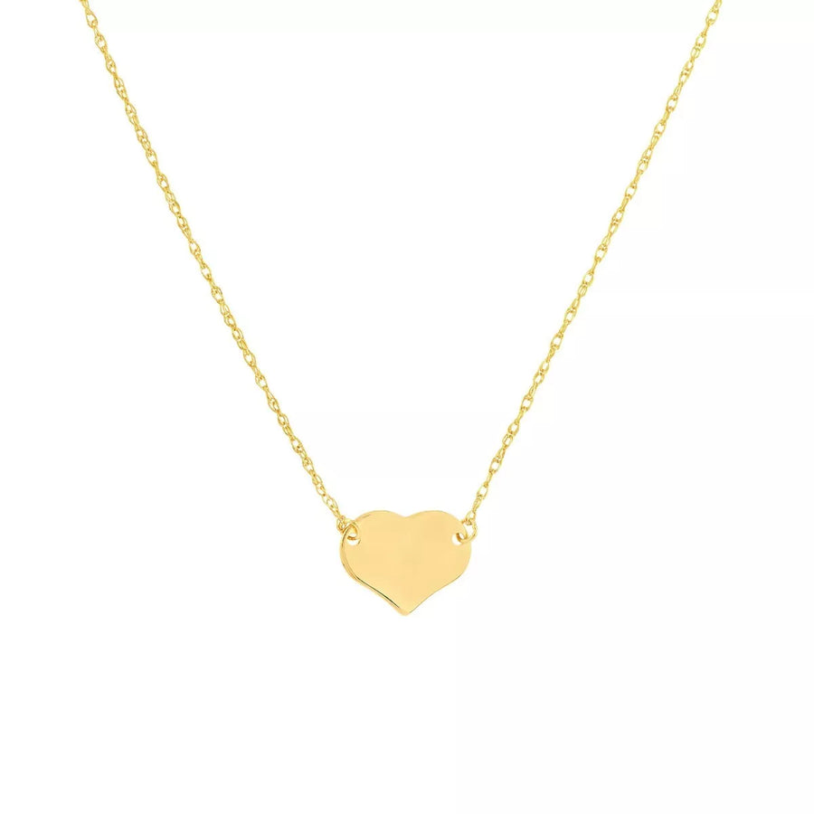 gold heart necklace 14k