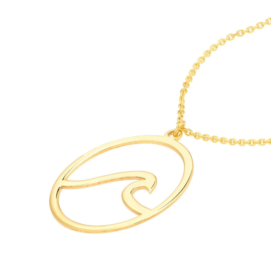 solid gold circle pendant necklace