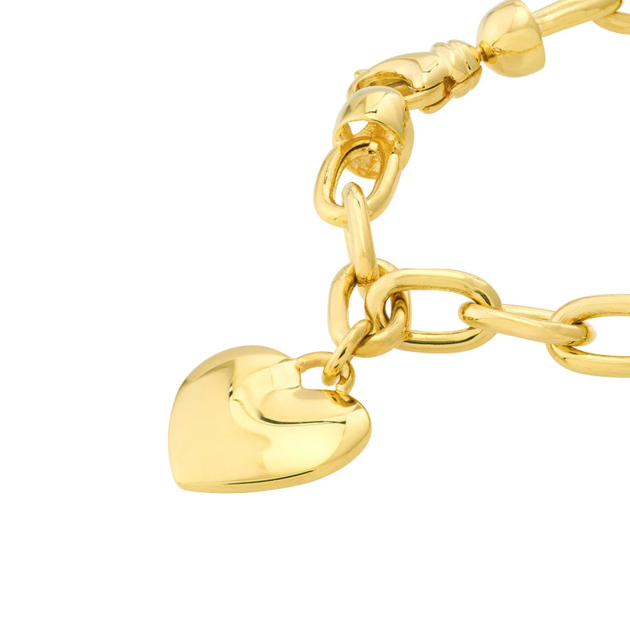 14k heart bracelet