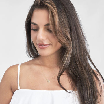 14K Gold Chai Pendant Necklace Adjustable Rope Chain