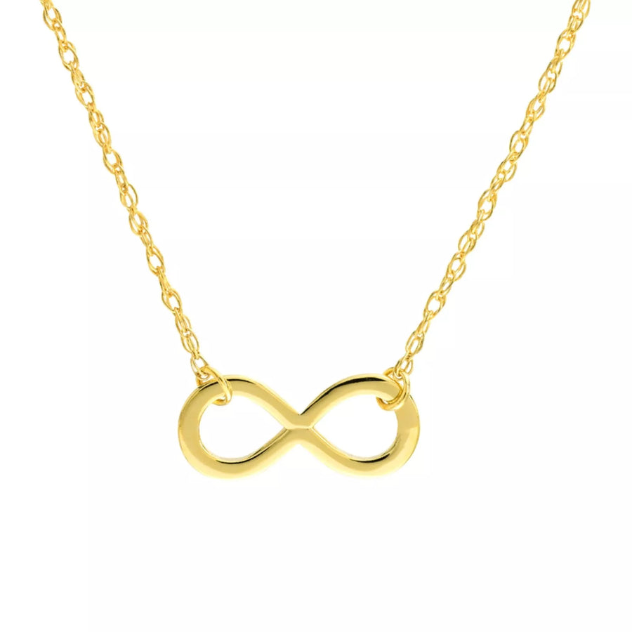 Buy Real 14K Solid Gold Mini Infinity Necklace Adjustable Twisted Rope ...