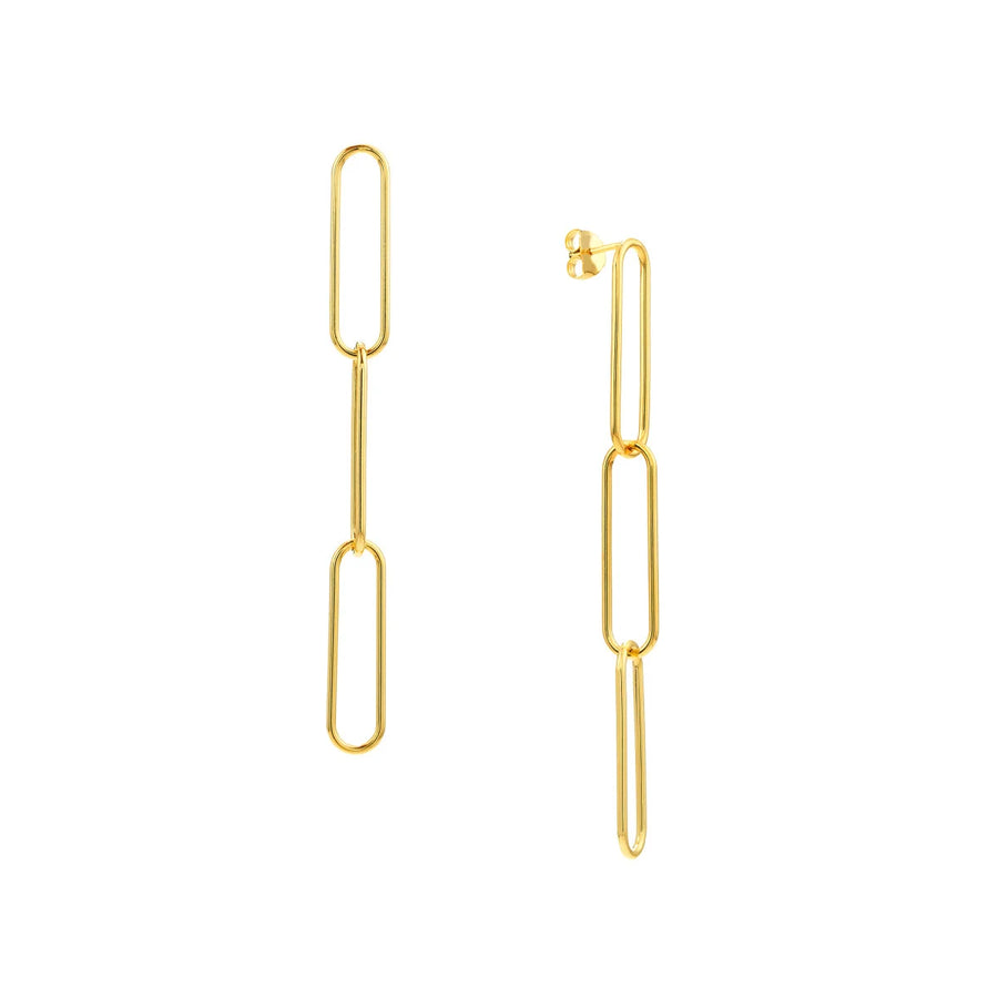 gold chain link earrings