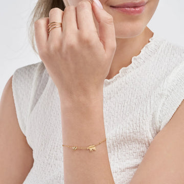 14k gold heart bracelet