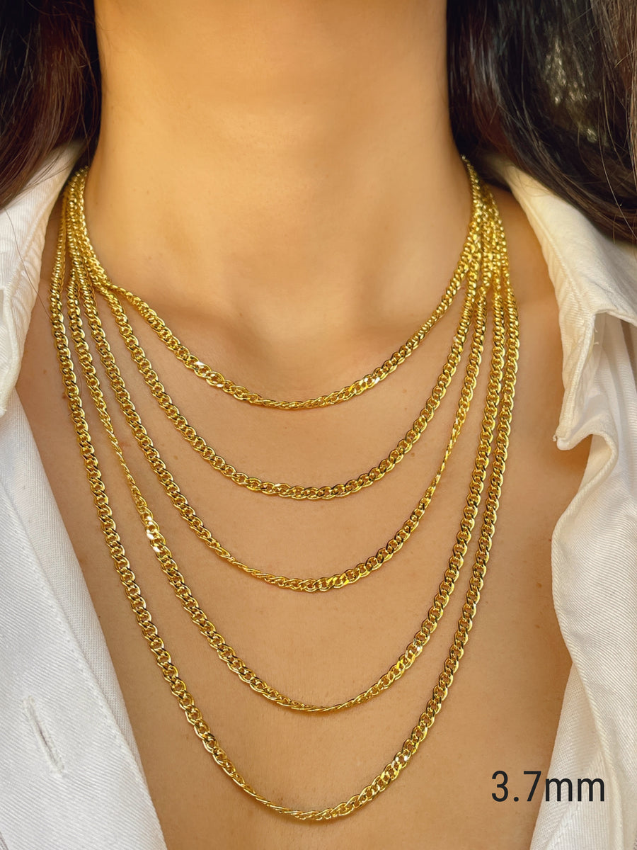 cuban link 14k solid gold chain