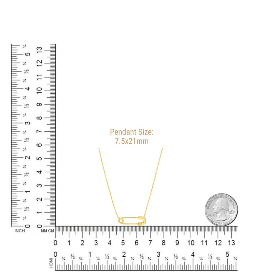 14k gold safety pin necklace