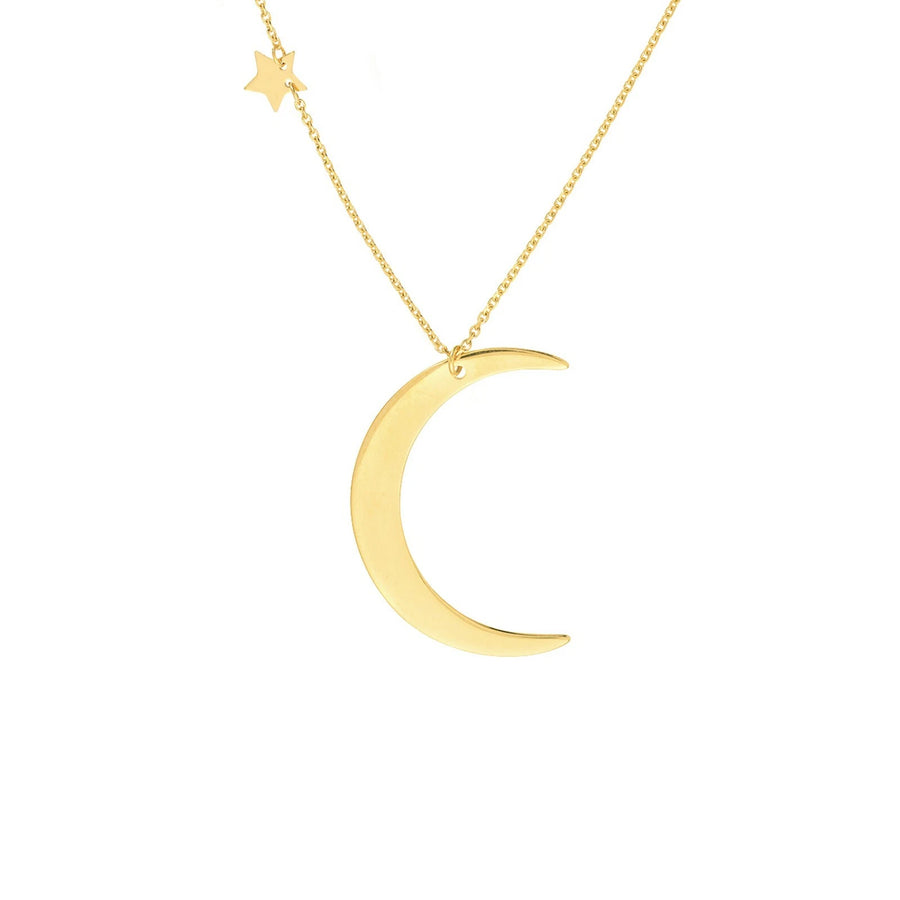Minimalist gold moon and star necklace for women, perfect celestial gift jewelry
