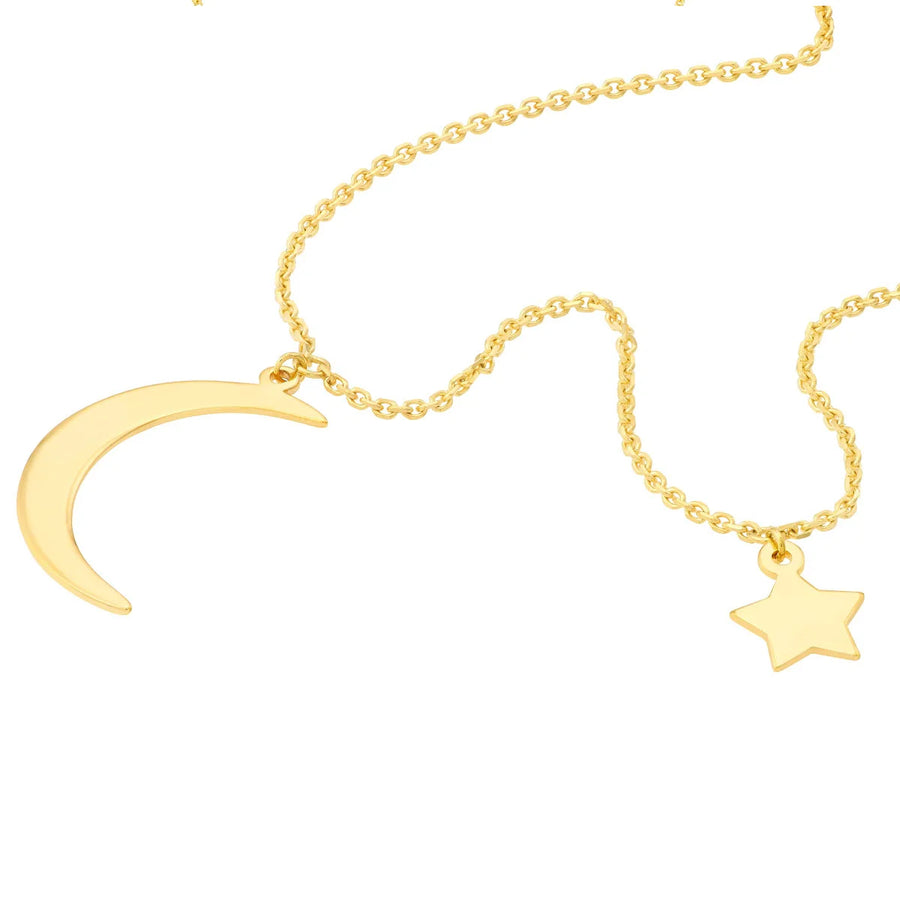 gold half moon necklace