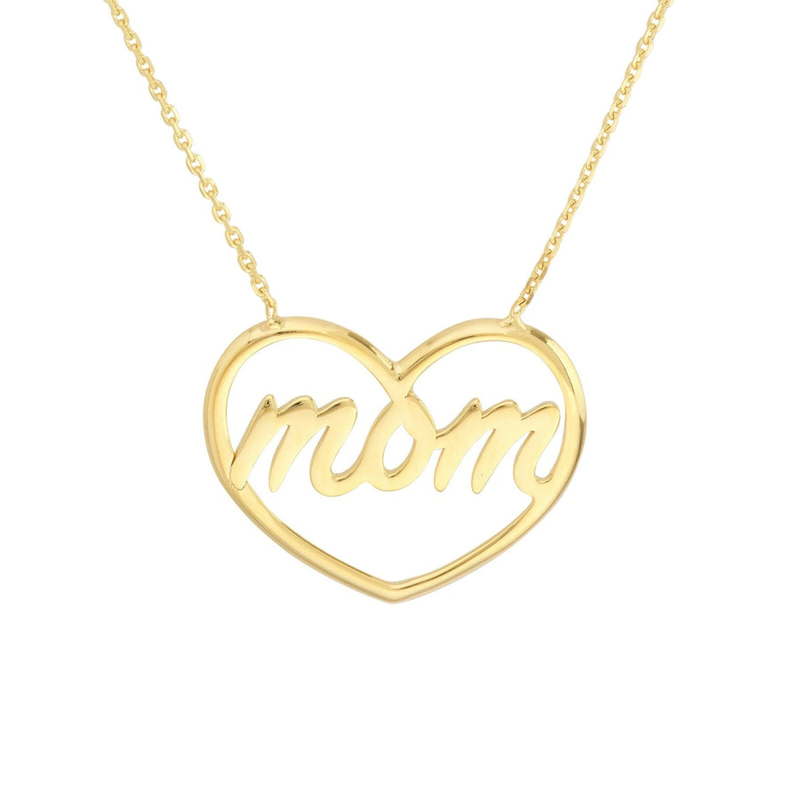 14k solid gold heart pendant necklace