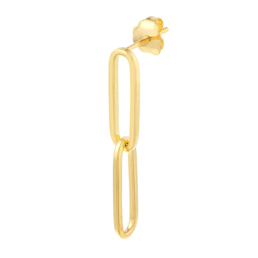 paperclip earrings 14k yellow gold