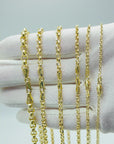 14K Real Gold Rolo Link Chain Necklace