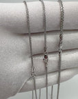 14K White Real Gold Square Wheat Chain Necklace