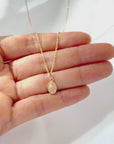 Gold Miraculous Medal Necklace Our Lady of Grace Virgin Mary Pendant