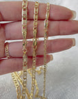 14K Real Gold Diamond Cut Valentino Chain Necklace