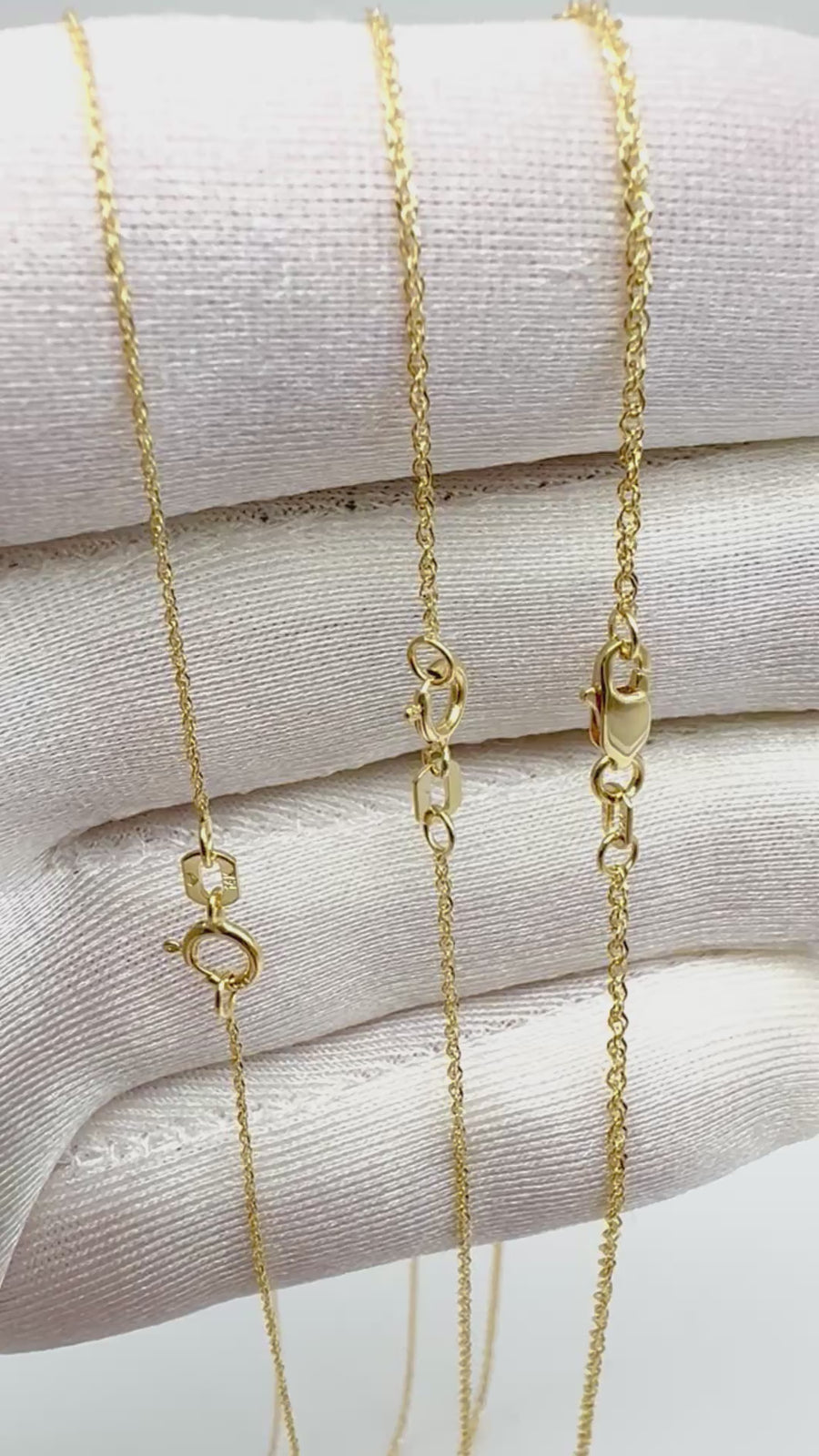 Real 14K Solid Gold Sparkle Singapore Chain Necklace