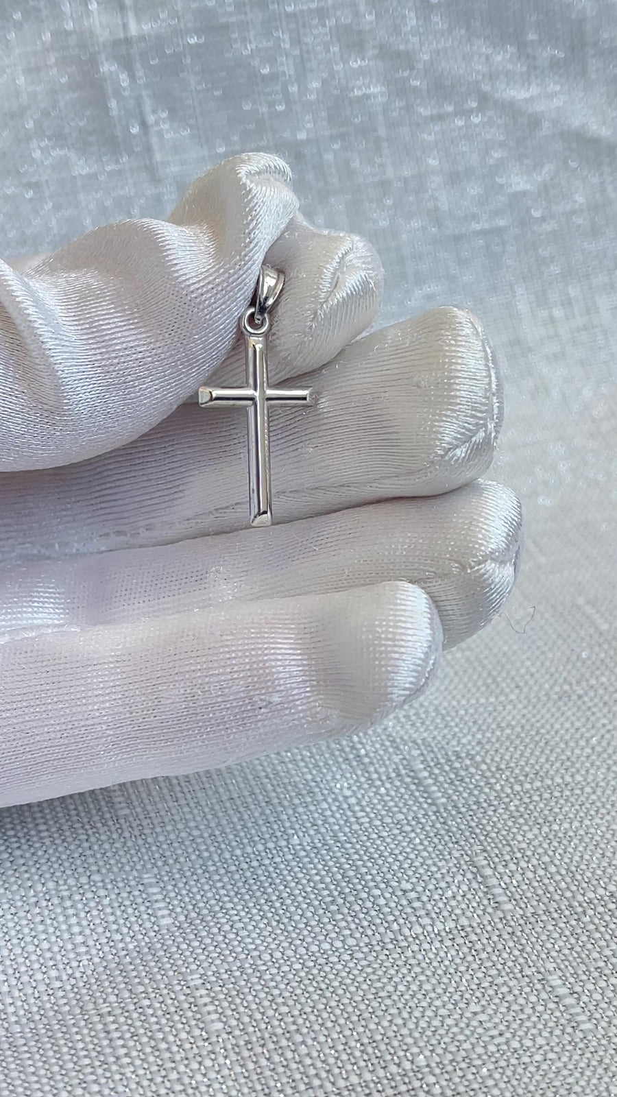 14K Real Gold Simple Cross Pendant