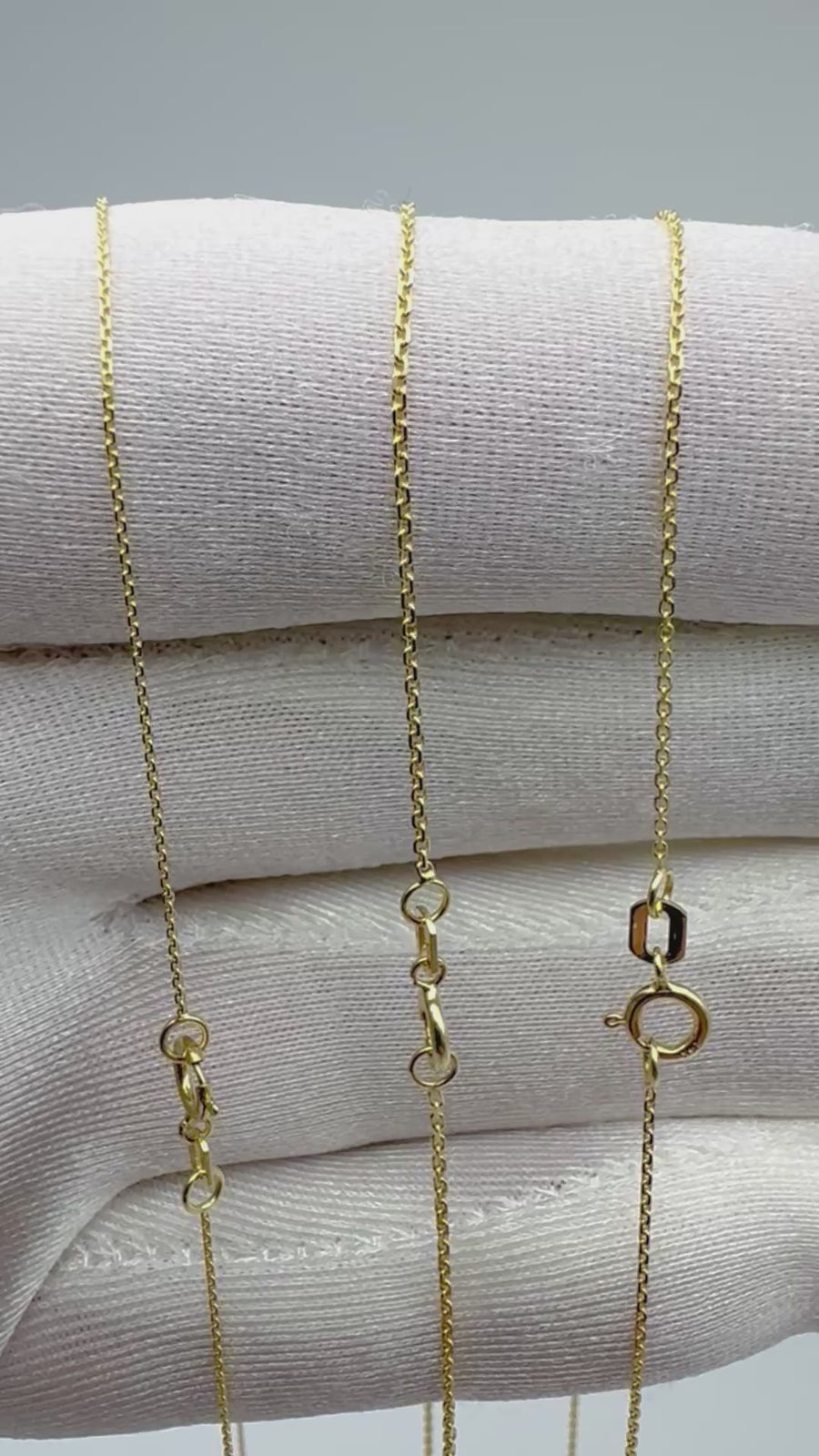 14K Solid Gold Cable Chain Necklace