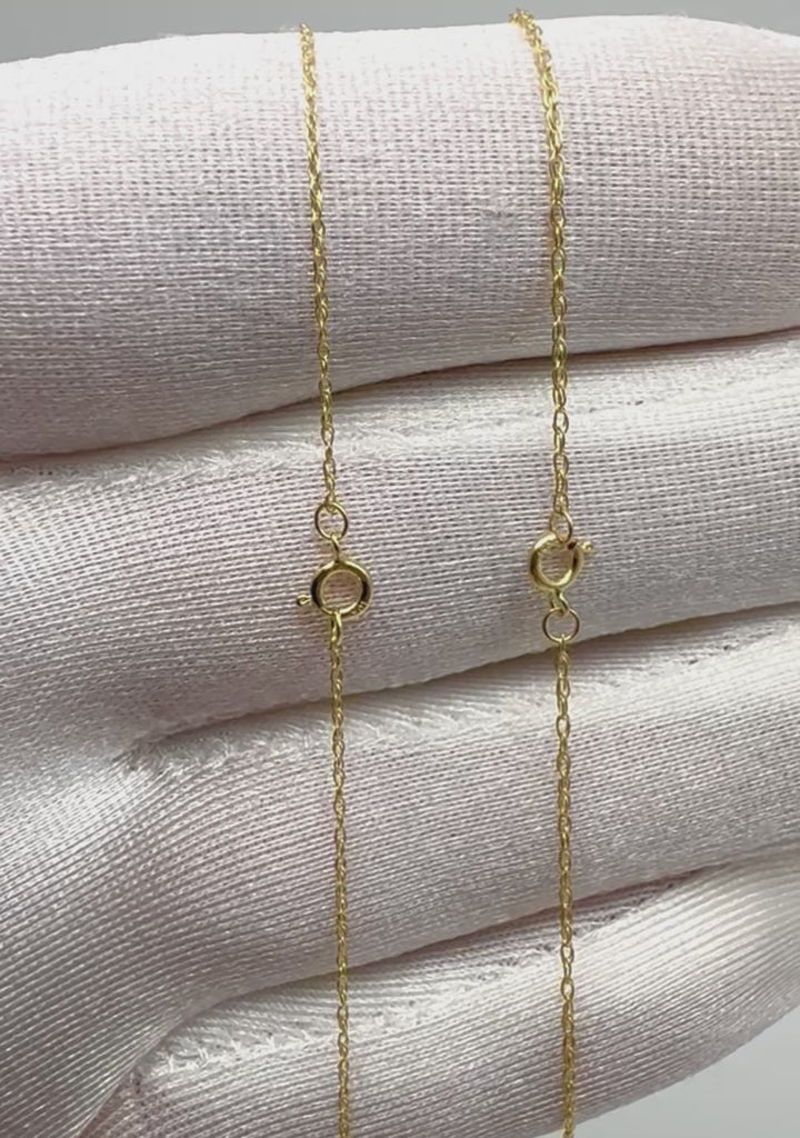 10k solid gold twisted rope chain 0.8mm and 1mm with spring ring clasp