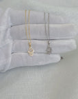 yellow and white gold hand of fatima pendant necklace 