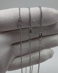 14K Real Gold Round Box Link Chain Necklace