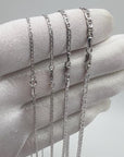 14K White Real Gold Mariner Anchor Link Chain Necklace