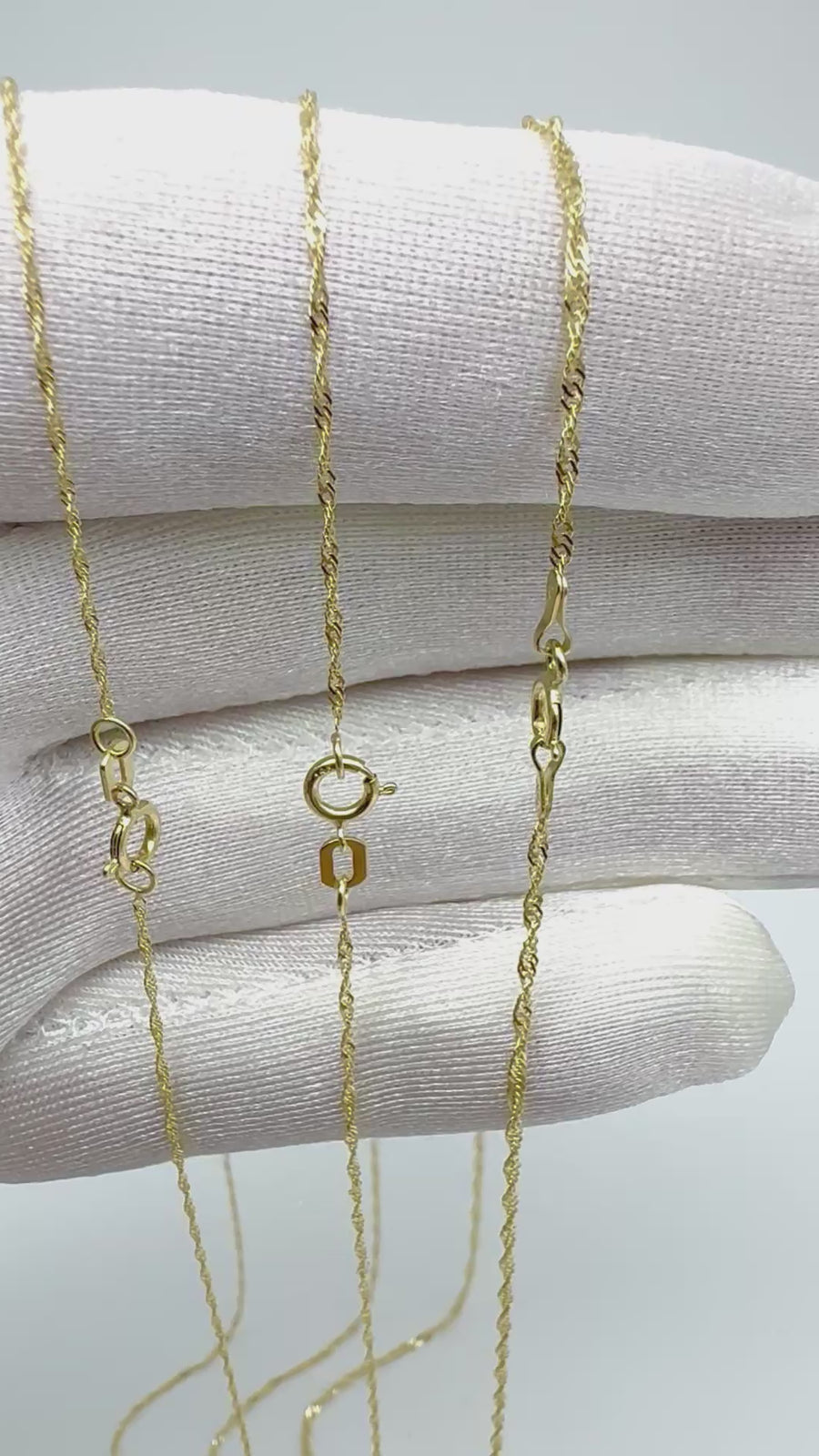 14K Solid Gold Singapore Chain Necklace