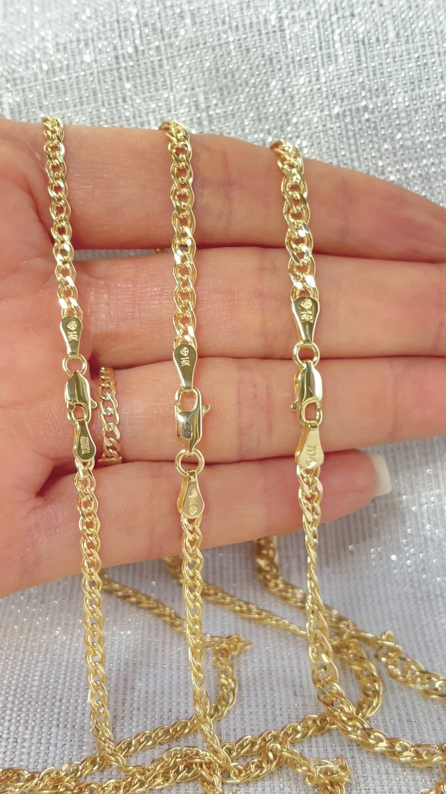 14K Yellow Real Gold Double Cuban Link Chain Necklace