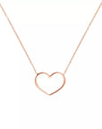 14k solid gold heart necklace