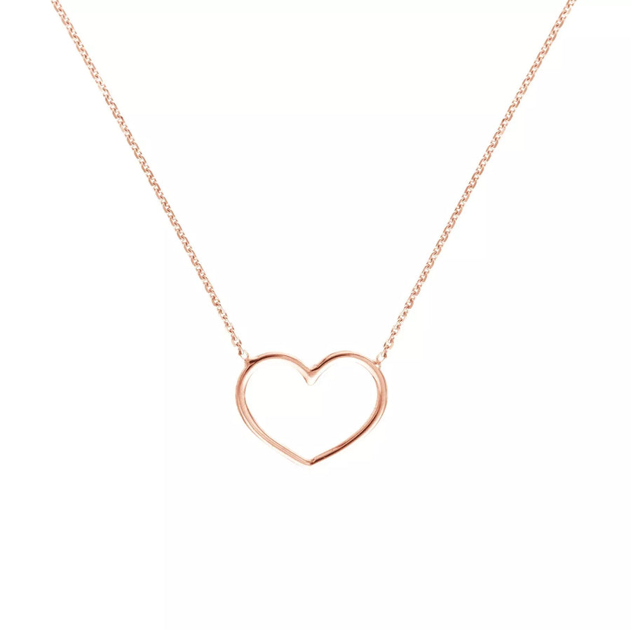 14k solid gold heart necklace