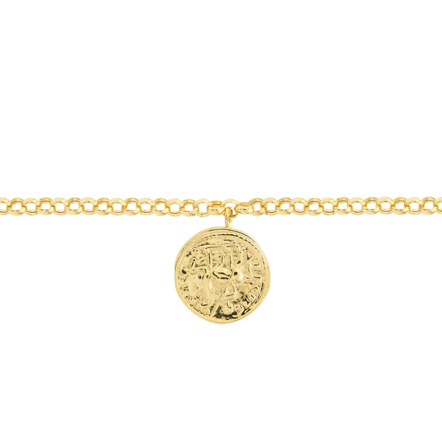 14k gold coin bracelet