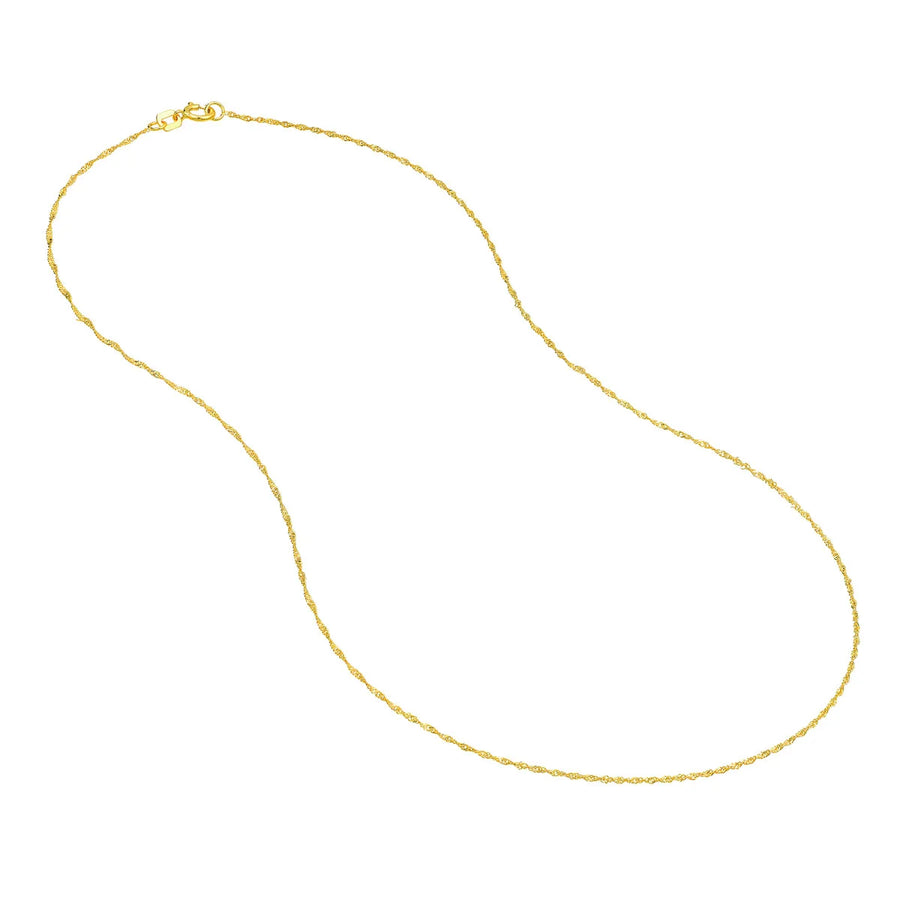 14K yellow gold sparkle chain with twisted design for women