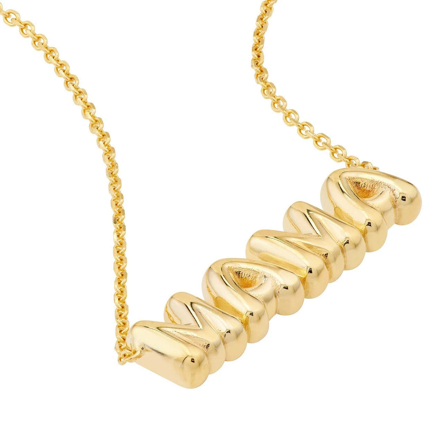 14k yellow gold Mama charm necklace
