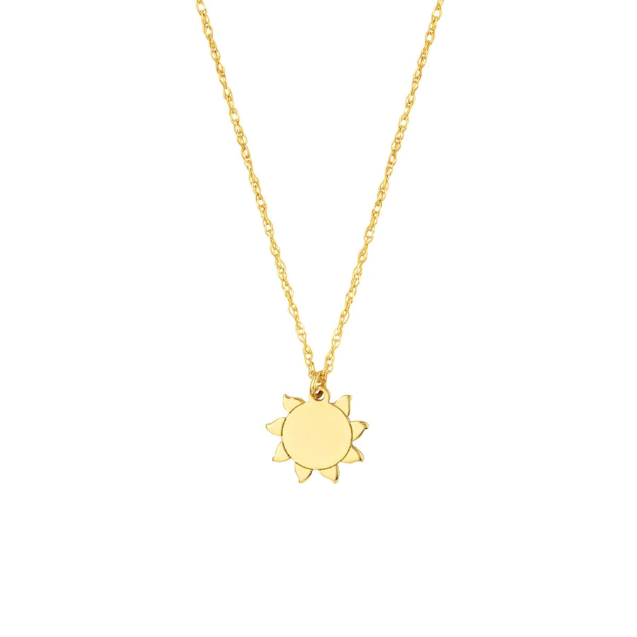 14k gold sunburst necklace