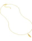 Yellow Gold Feather Necklace with Lobster Clasp