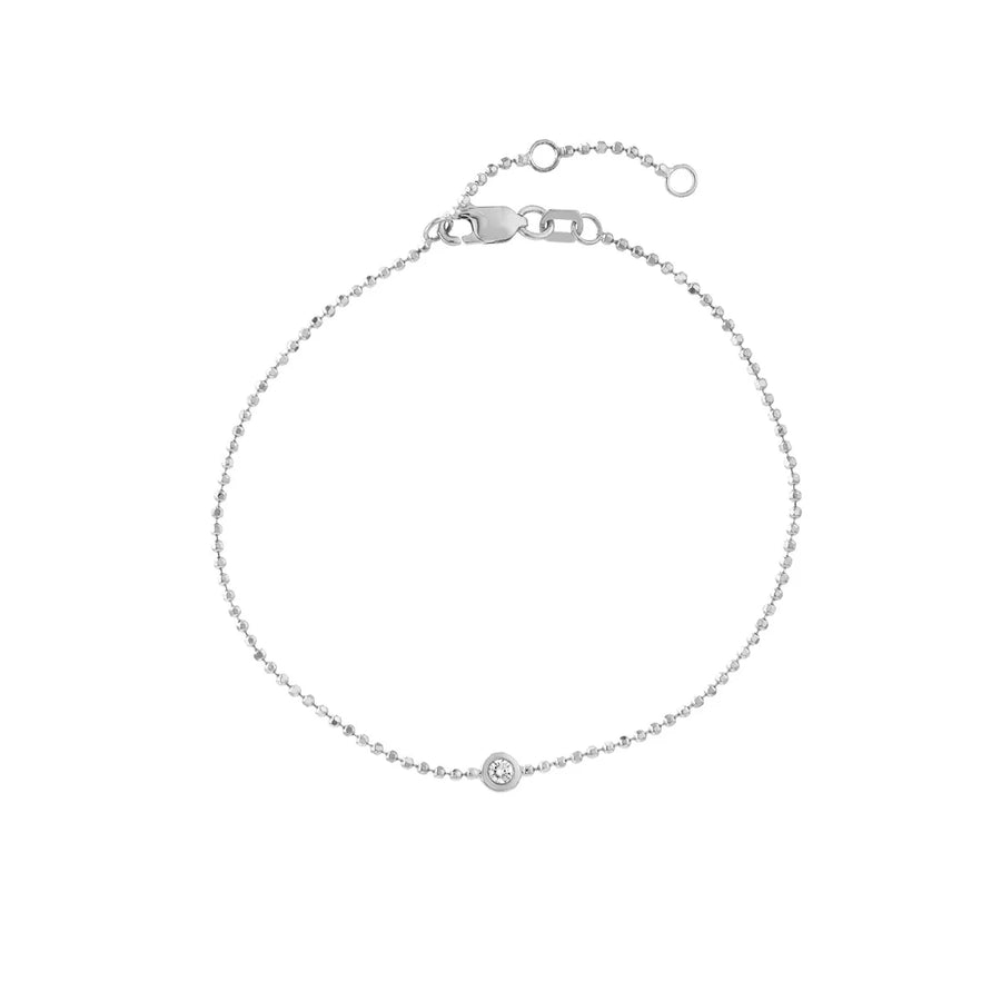 white gold bead bracelet