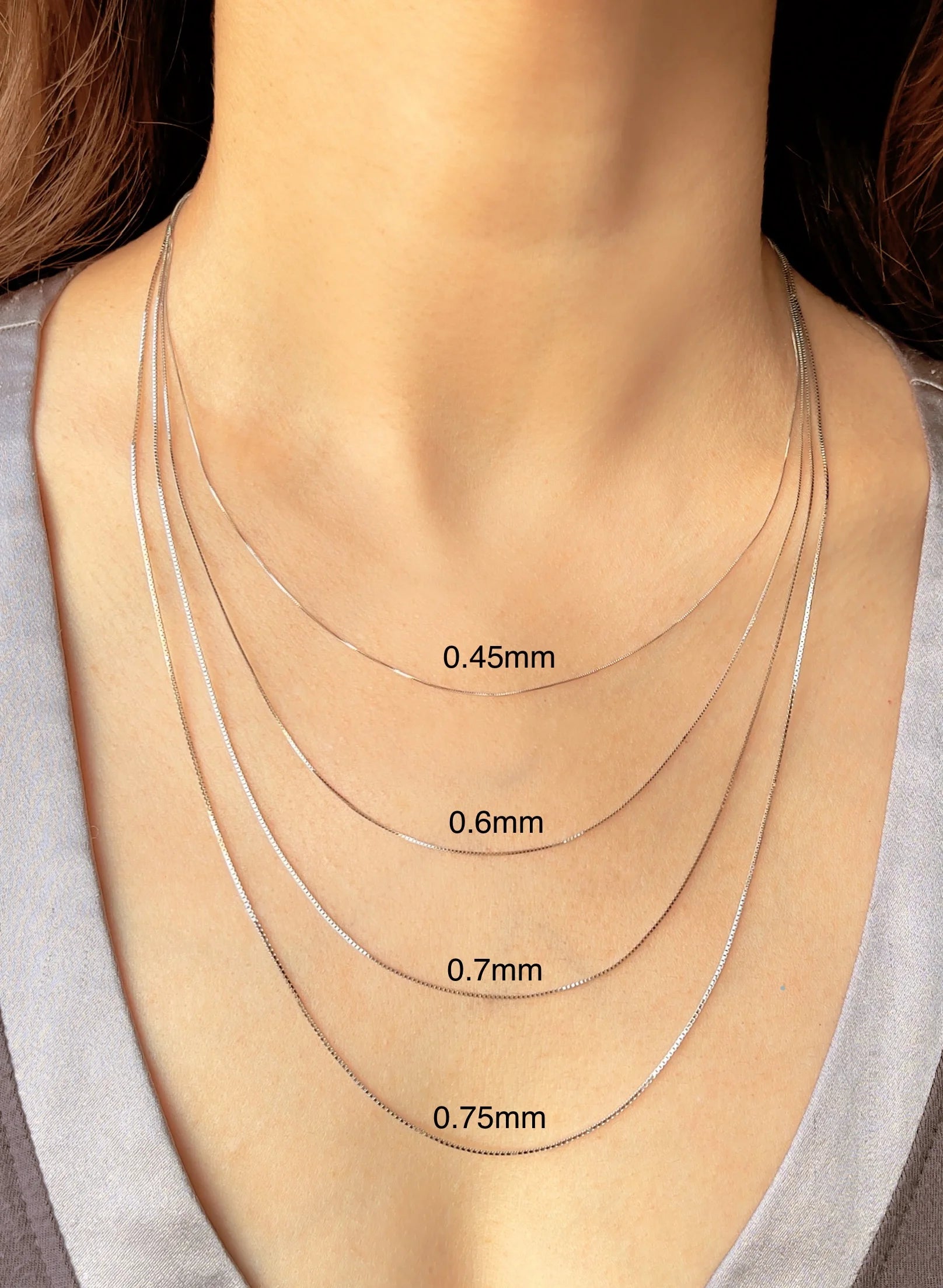 Buy 14K Solid Gold Square Box Chain Necklace Online for Women | JewelHeart