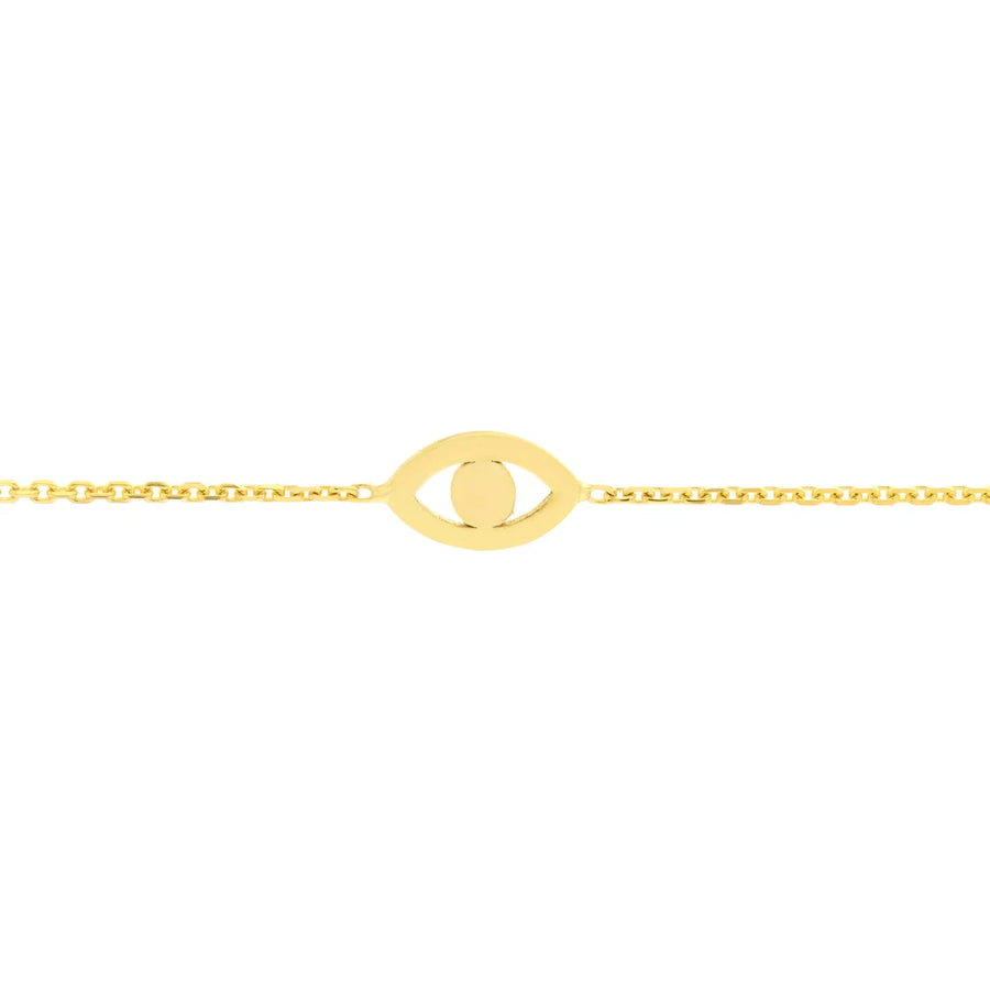 solid gold evil eye bracelet