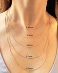 solid gold box chain necklace