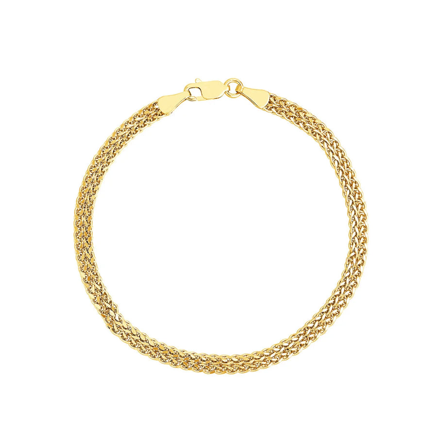 14k gold wheat bracelet