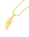 14k gold feather necklace