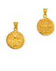 Saint Benedict Medal Real 14K Solid Gold San Benito Medallion Pendant